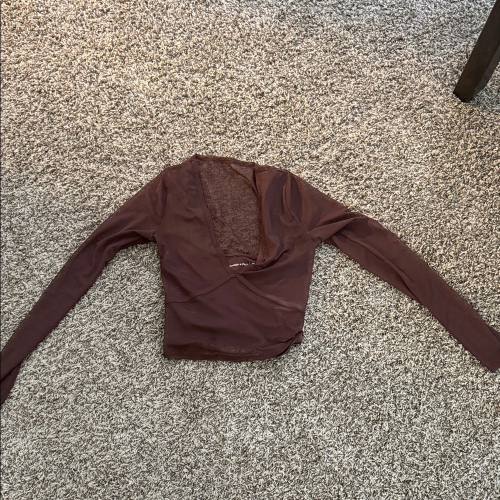 Abercrombie & Fitch Deep Brown Long Sleeve Top
